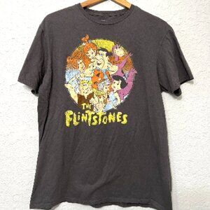 The Flintstones Graphic TShirt Adult Size XL Distressed Gray Cotton Cartoon Logo
